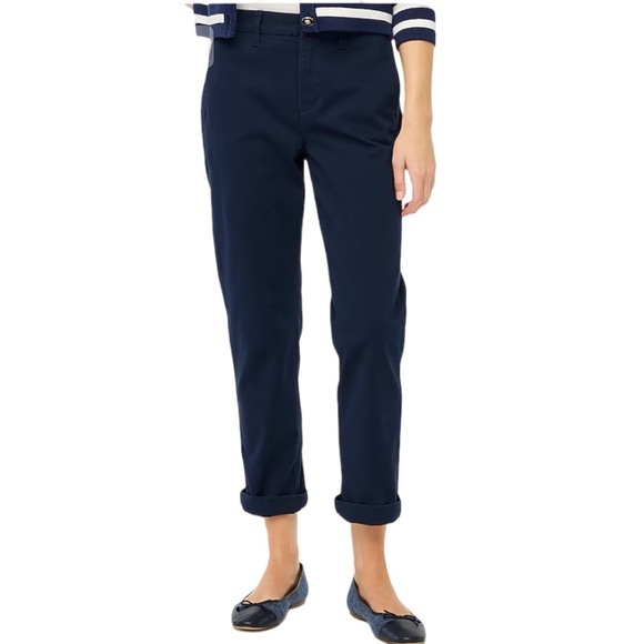 J. Crew Factory Laney Straight Leg Chino Pant in Navy. Size 8. - Picture 1 of 7